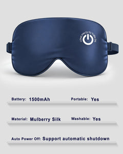 Heated Eye Mask FSA - HSA Eligible Cordless Pure Mulberry Silk Eye Mask for Dry Eyes - Coovoamae