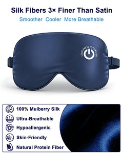 Heated Eye Mask FSA - HSA Eligible Cordless Pure Mulberry Silk Eye Mask for Dry Eyes - Coovoamae
