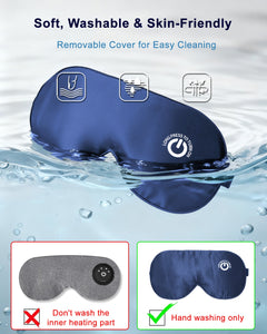 Heated Eye Mask FSA - HSA Eligible Cordless Pure Mulberry Silk Eye Mask for Dry Eyes - Coovoamae