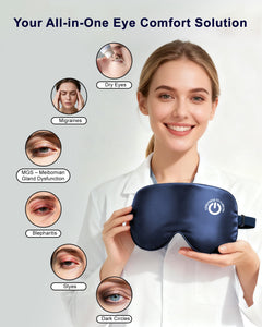 Heated Eye Mask FSA - HSA Eligible Cordless Pure Mulberry Silk Eye Mask for Dry Eyes - Coovoamae