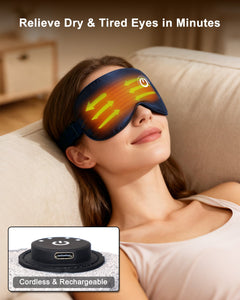 Heated Eye Mask FSA - HSA Eligible Cordless Pure Mulberry Silk Eye Mask for Dry Eyes - Coovoamae