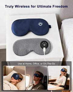 Heated Eye Mask FSA - HSA Eligible Cordless Pure Mulberry Silk Eye Mask for Dry Eyes - Coovoamae