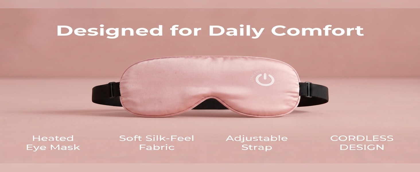 Silk Heated Eye Mask — Rose Pink — enhanced product detail 4