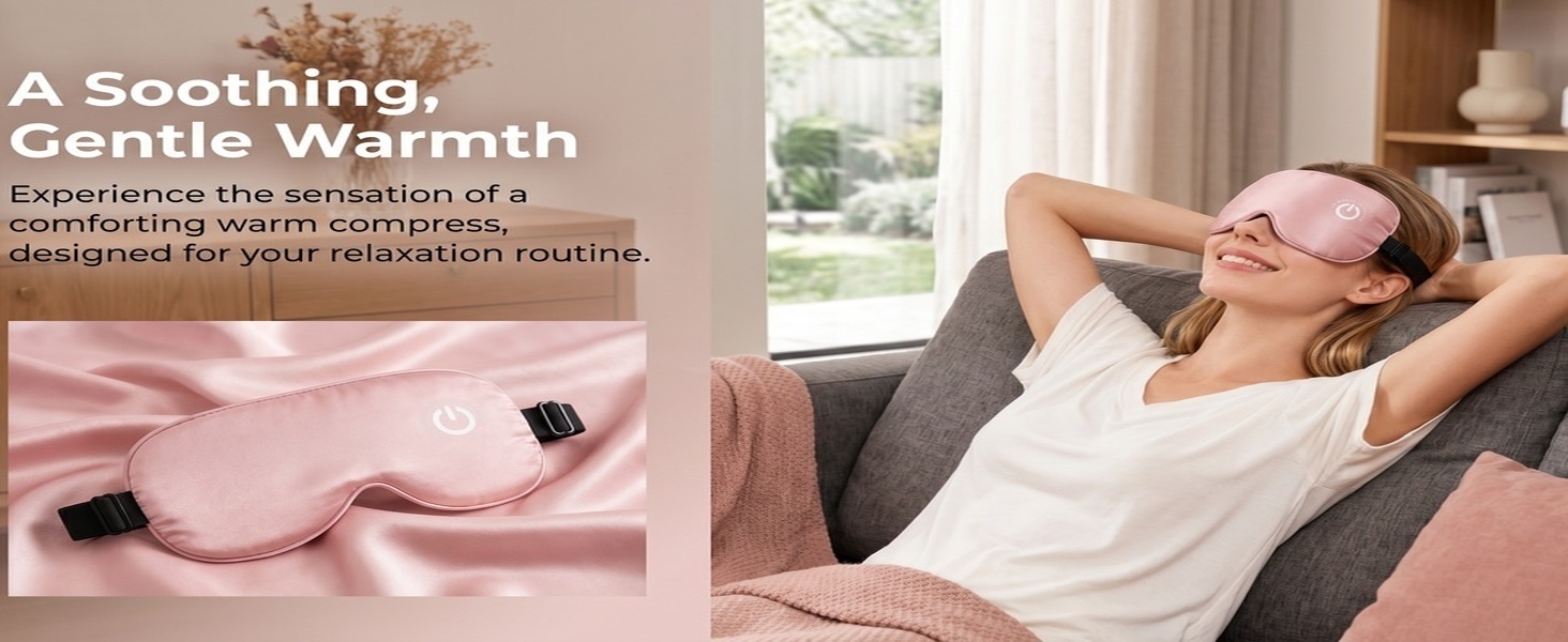 Silk Heated Eye Mask — Rose Pink — enhanced product detail 2