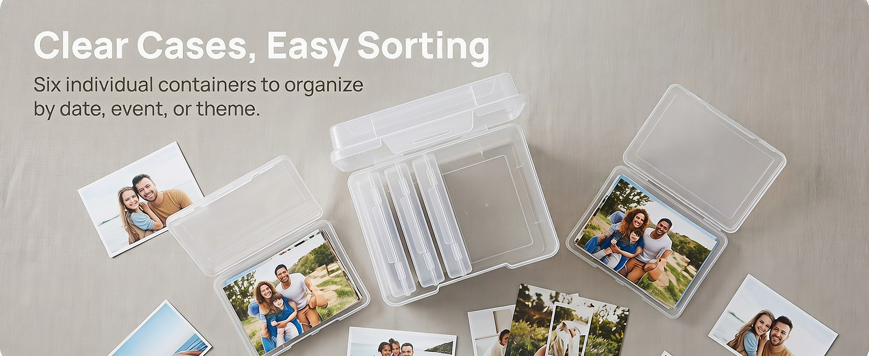 Clear Photo & Card Storage Box Collection — enhanced product detail 2