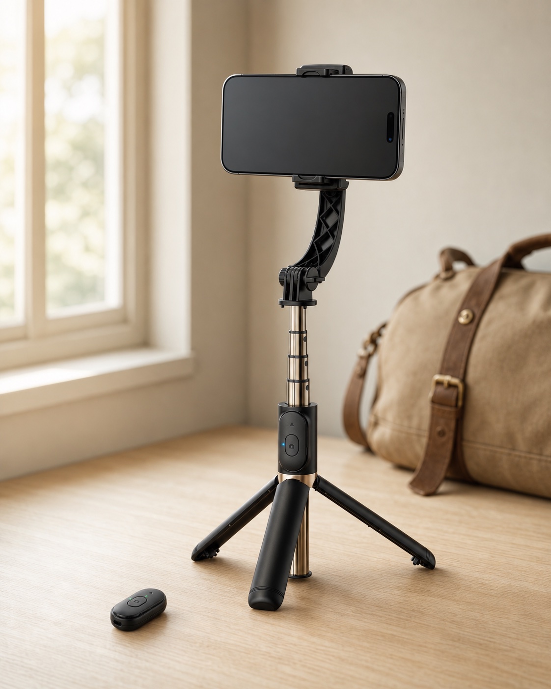 COOVOAMAE smartphone gimbal and travel tripod